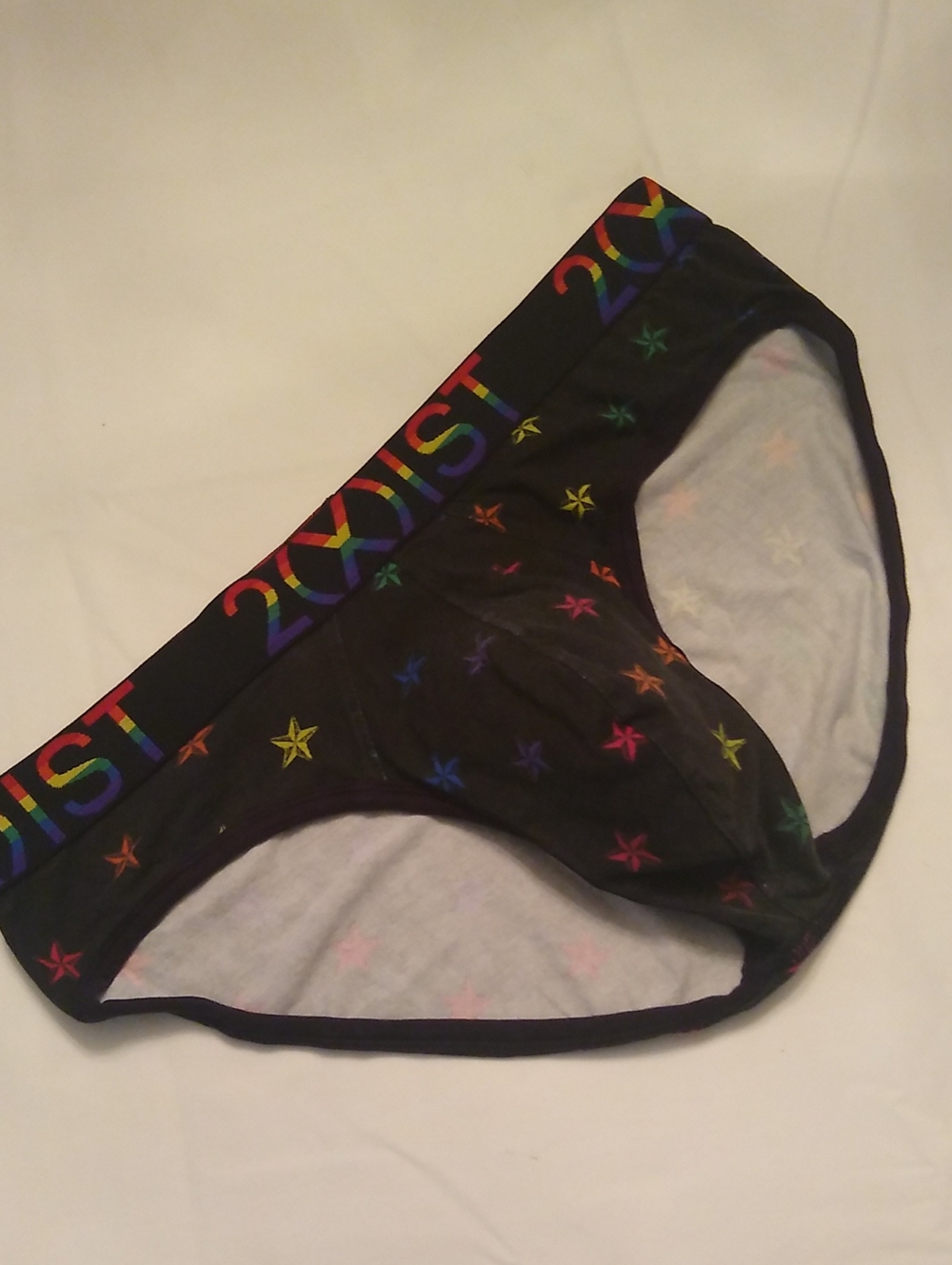 2xist Black Bikini Brief with Rainbow Stars 🏳️🌈